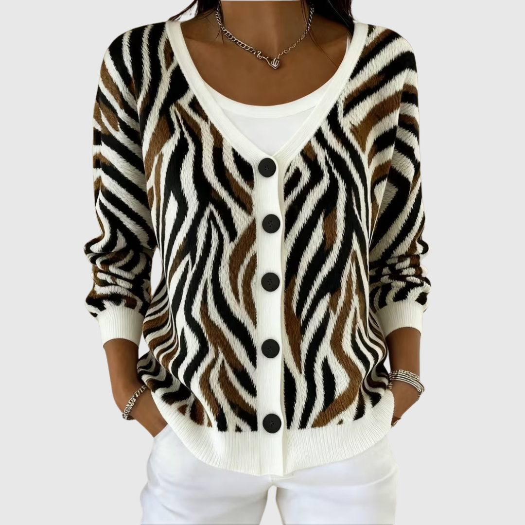 Gemma | Zebra Knit Cardigan