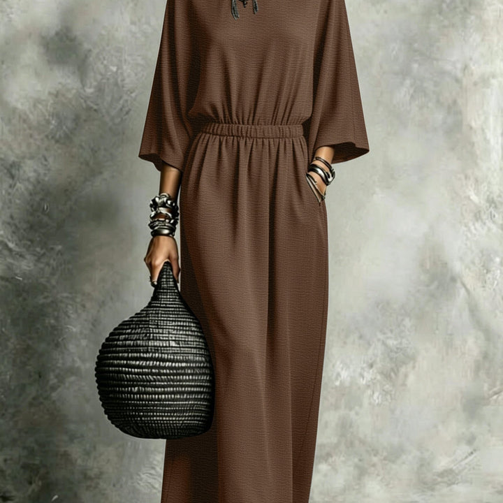 Matilda | Elastic Waist Maxi Dress with Pockets