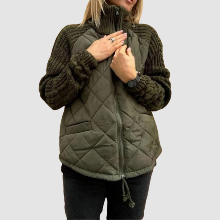 Carina | Wool Patchwork Down Jacket