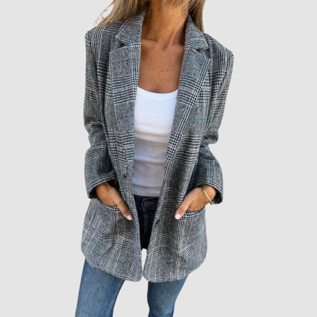 Isabel | Elegant Plaid Winter Blazer