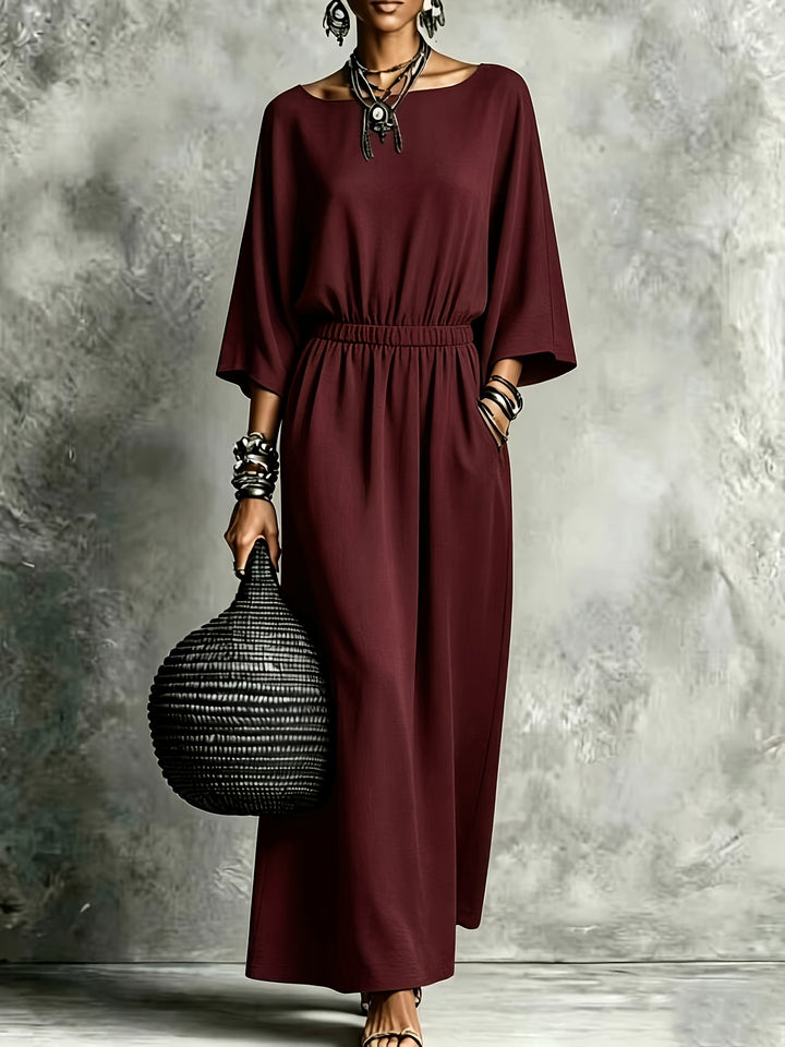 Matilda | Elastic Waist Maxi Dress with Pockets