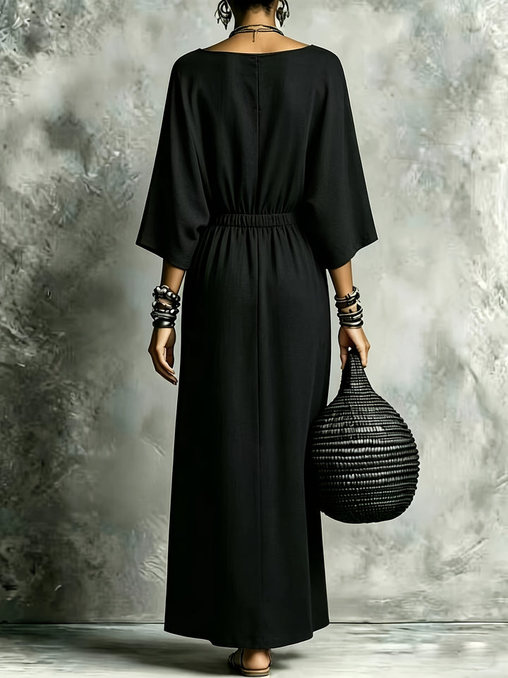 Matilda | Elastic Waist Maxi Dress with Pockets