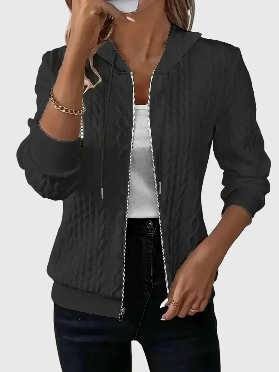 Lena | Cable Knit Zip Hoodie