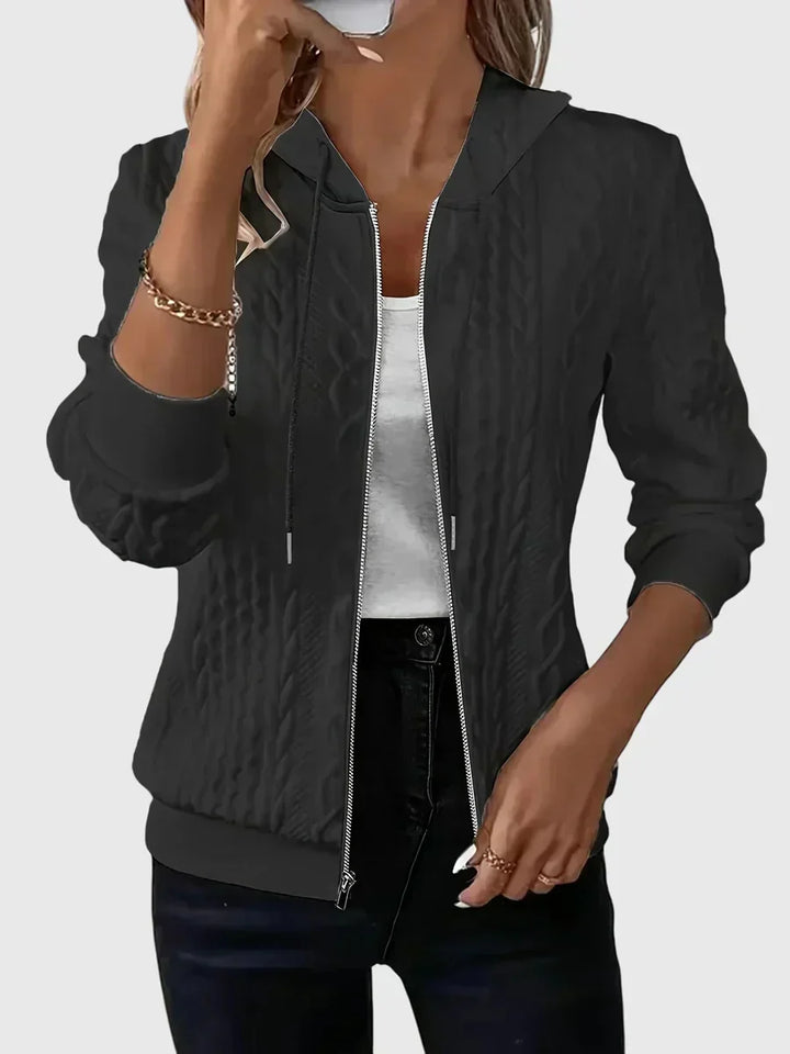 Lena | Cable Knit Zip Hoodie