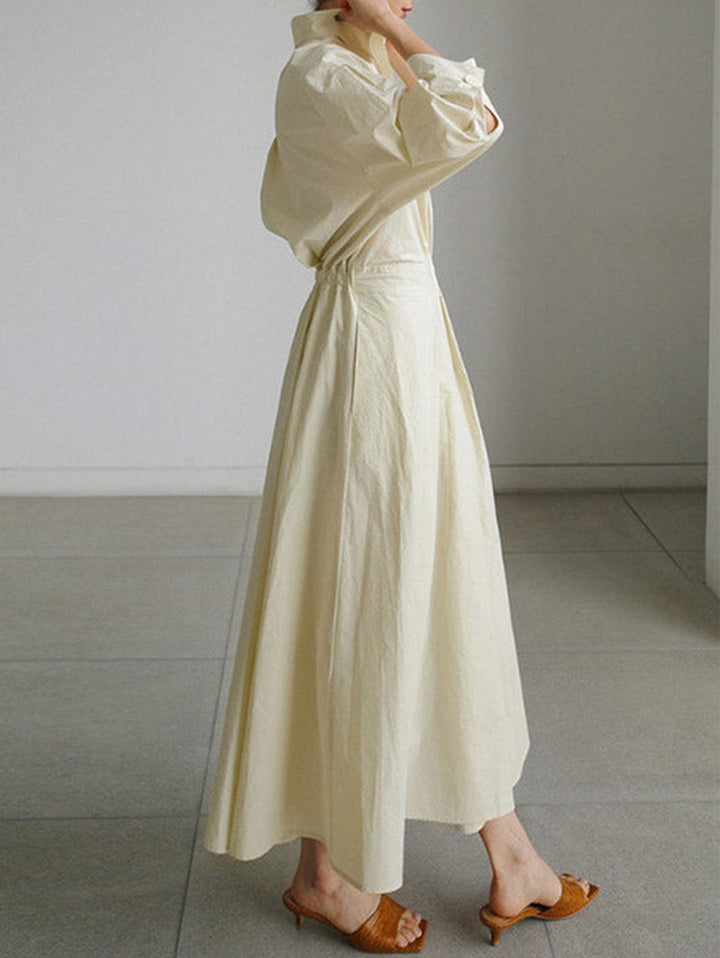 Elsie | Elegant Button Lapel Midi Dress