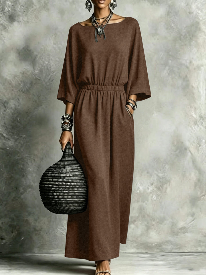 Matilda | Elastic Waist Maxi Dress with Pockets