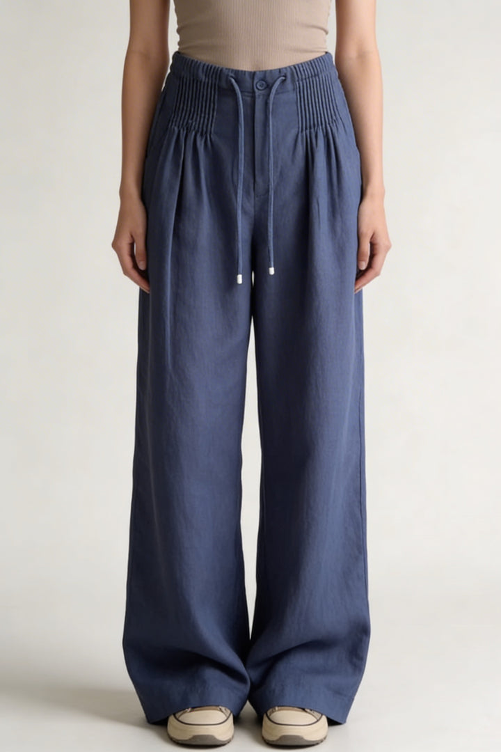 Isa | Wide Leg Pants Deep Blue