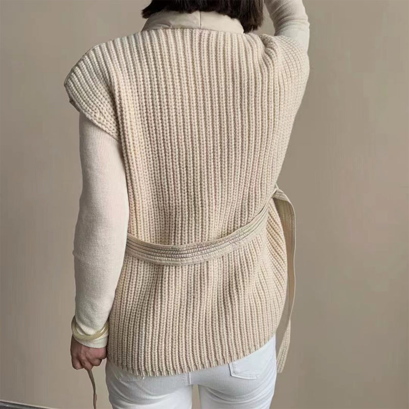 Cherry | Soft Belted Wrap Puffer Vest
