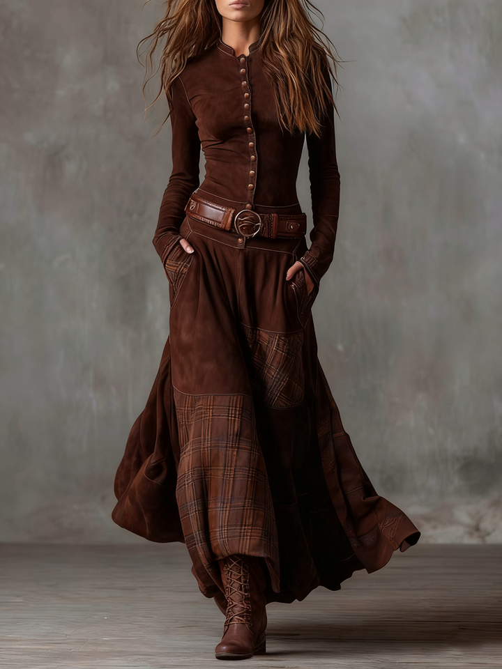 Zoë | Vintage Plaid Maxi Dress