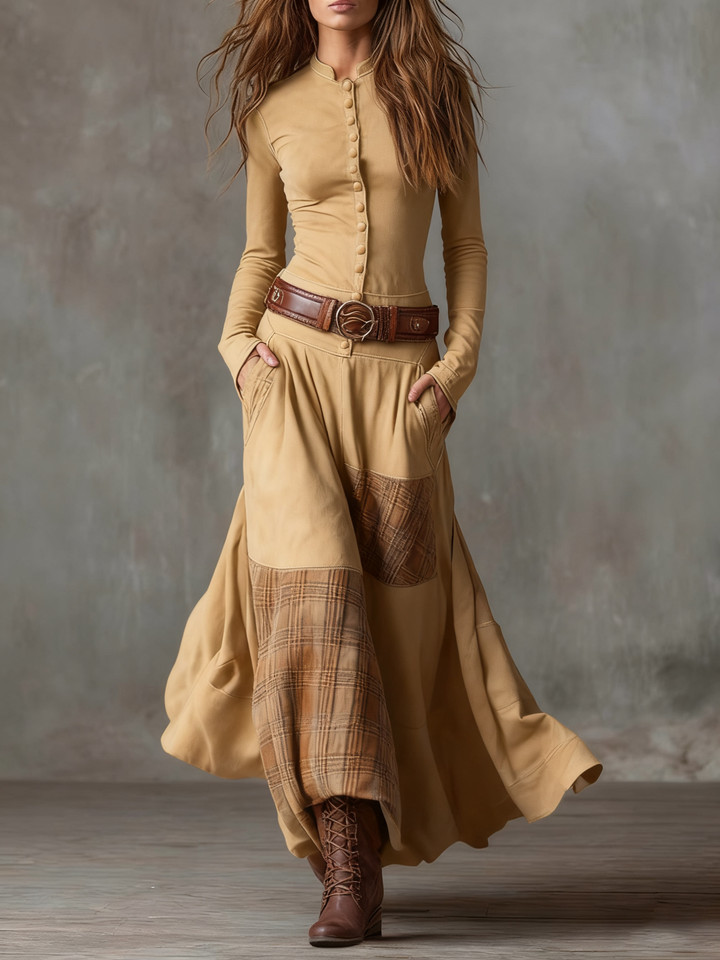 Zoë | Vintage Plaid Maxi Dress