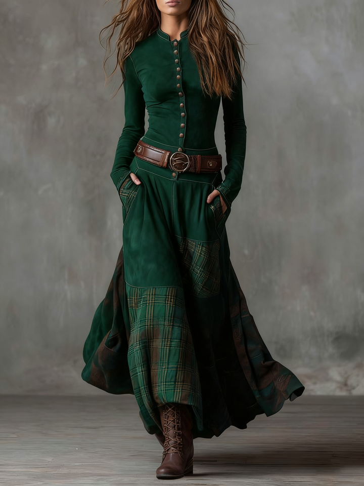 Zoë | Vintage Plaid Maxi Dress