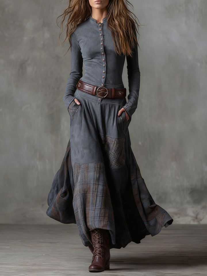 Zoë | Vintage Plaid Maxi Dress