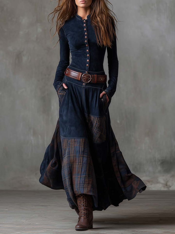 Zoë | Vintage Plaid Maxi Dress