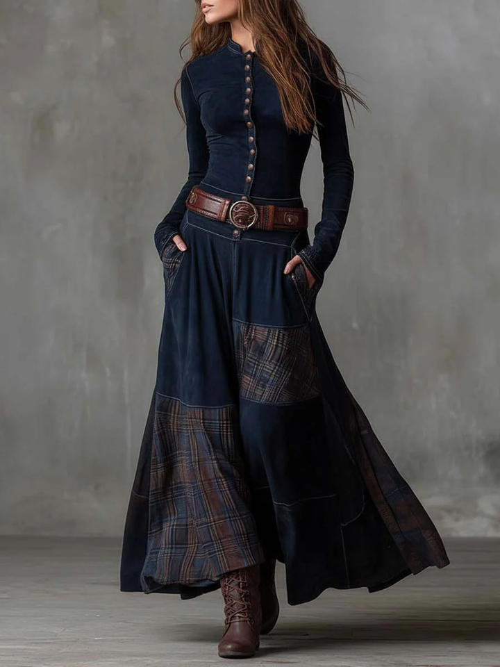 Zoë | Vintage Plaid Maxi Dress