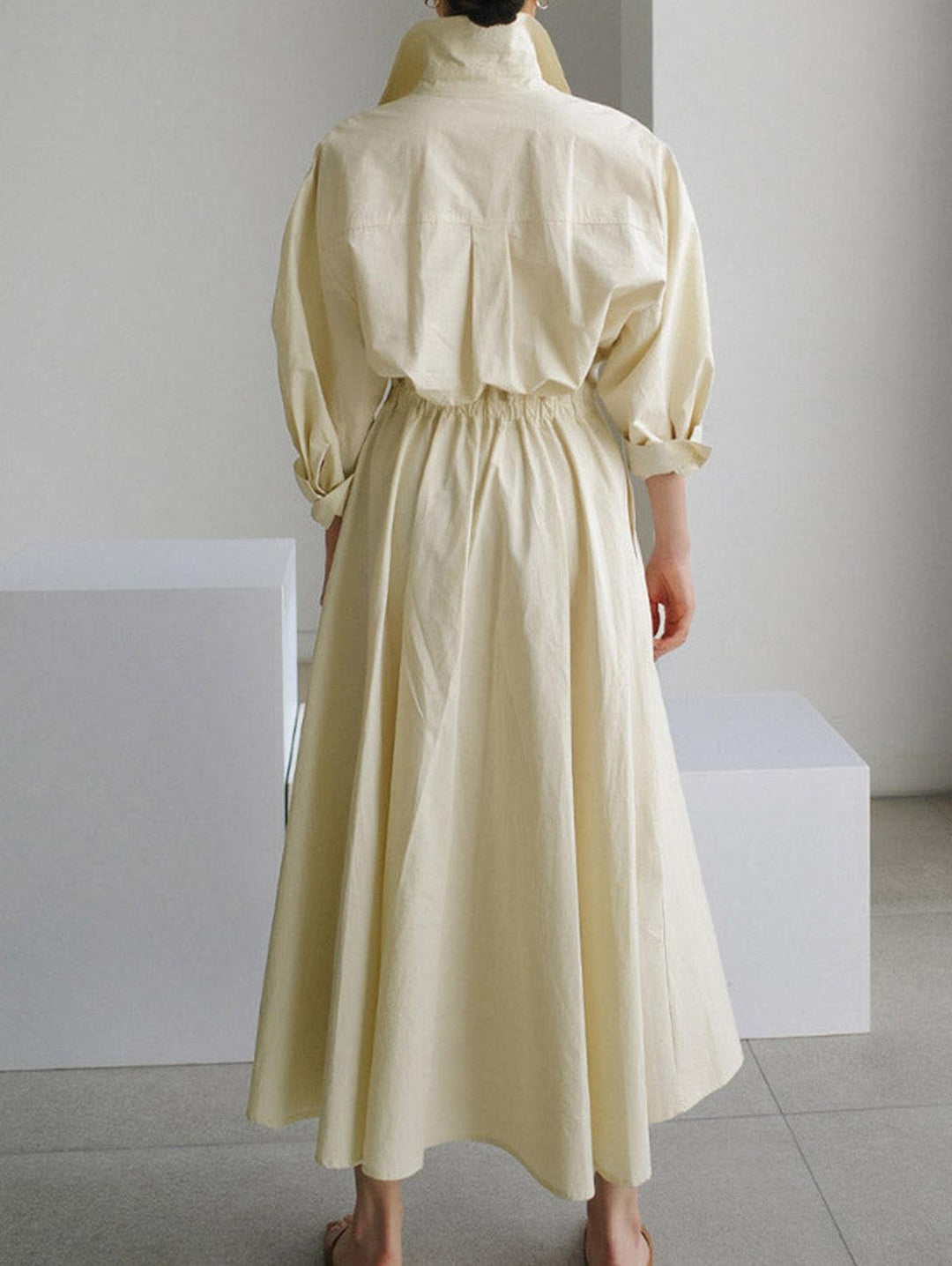 Elsie | Elegant Button Lapel Midi Dress