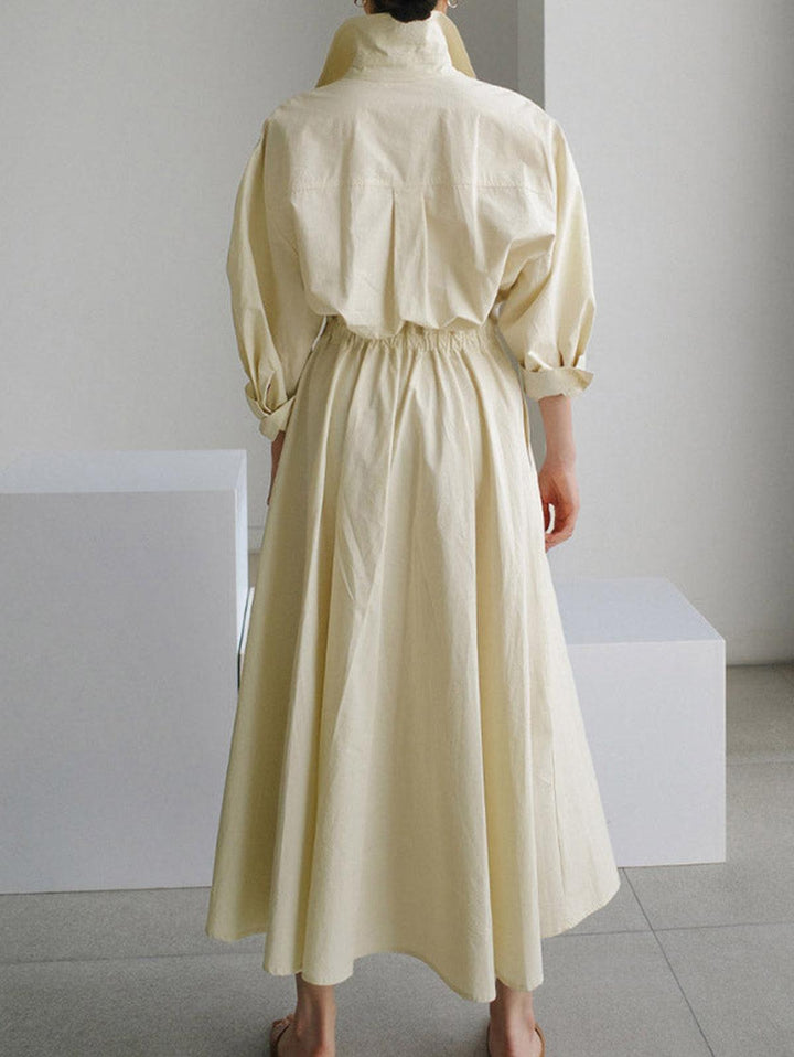Elsie | Elegant Button Lapel Midi Dress