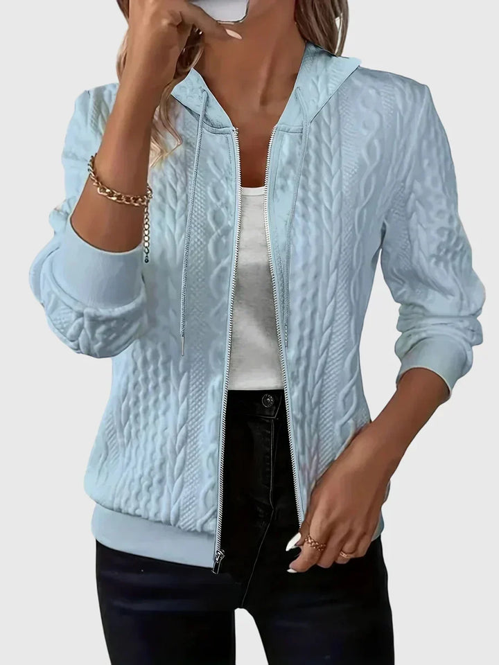 Lena | Cable Knit Zip Hoodie