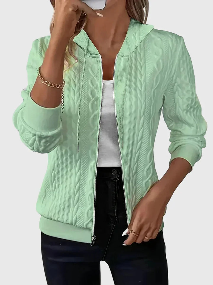 Lena | Cable Knit Zip Hoodie