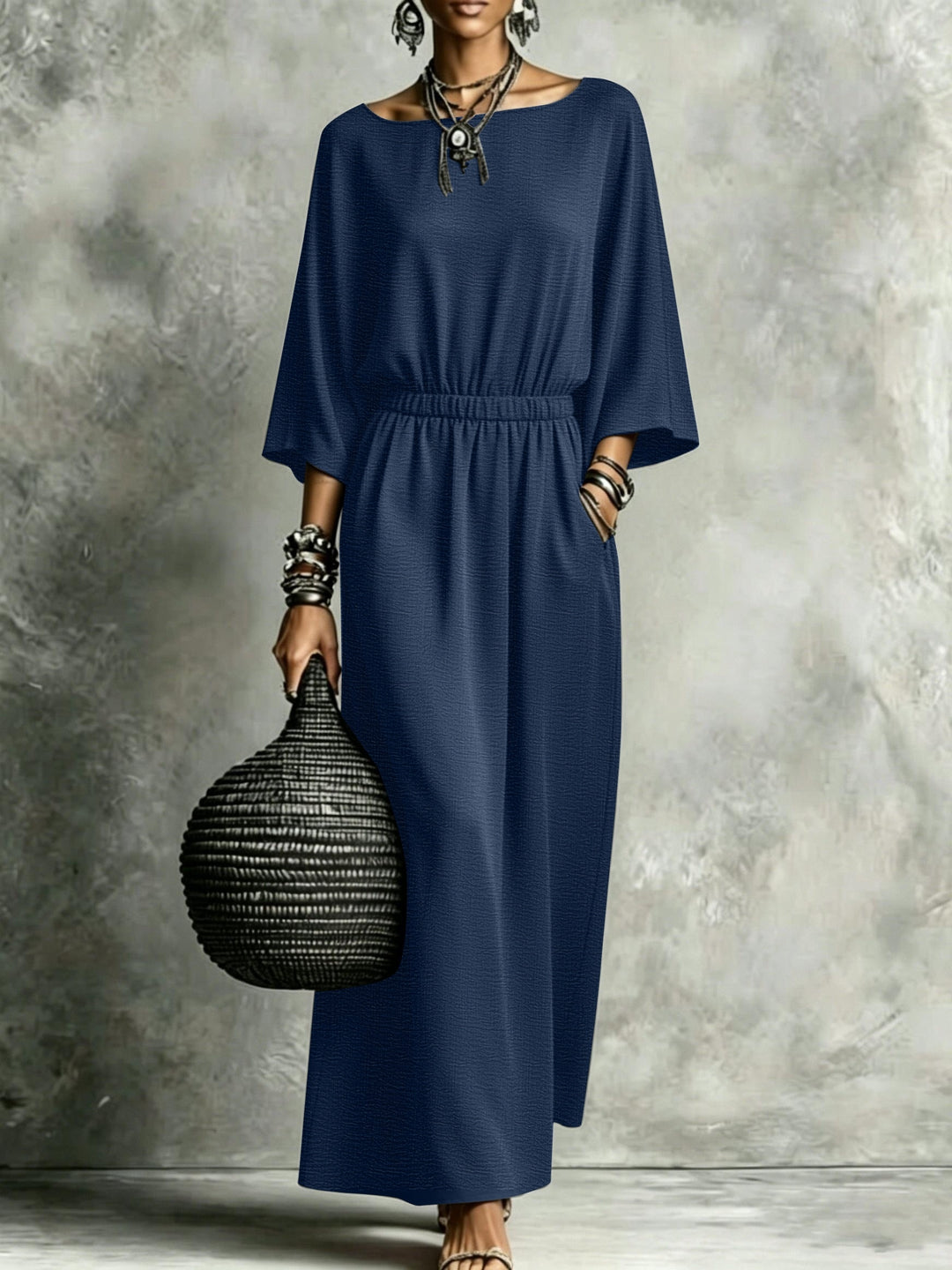 Matilda | Elastic Waist Maxi Dress with Pockets