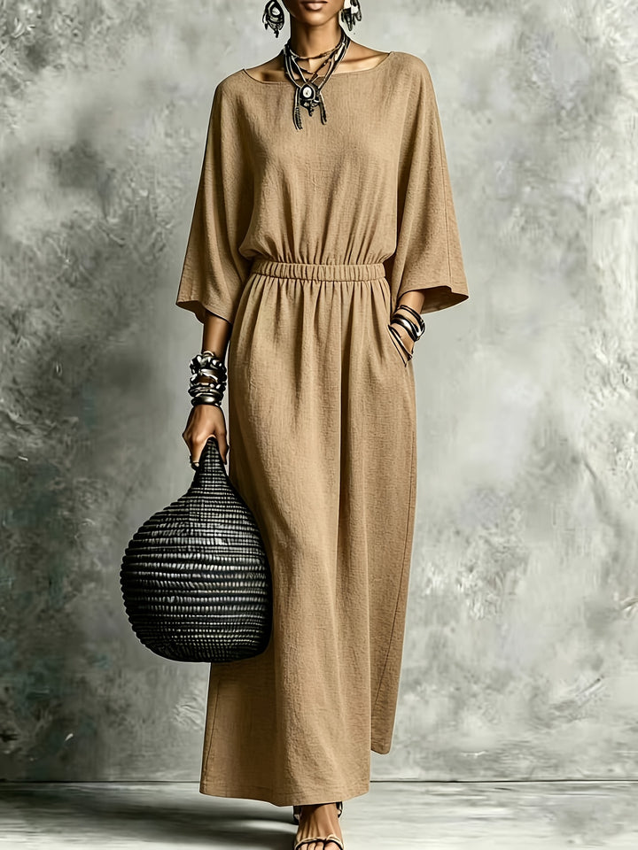 Matilda | Elastic Waist Maxi Dress with Pockets