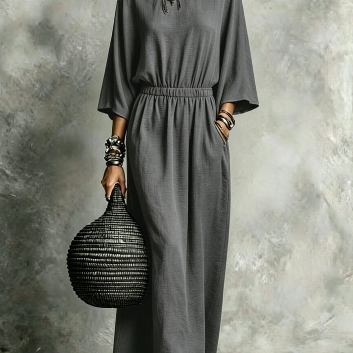 Matilda | Elastic Waist Maxi Dress with Pockets