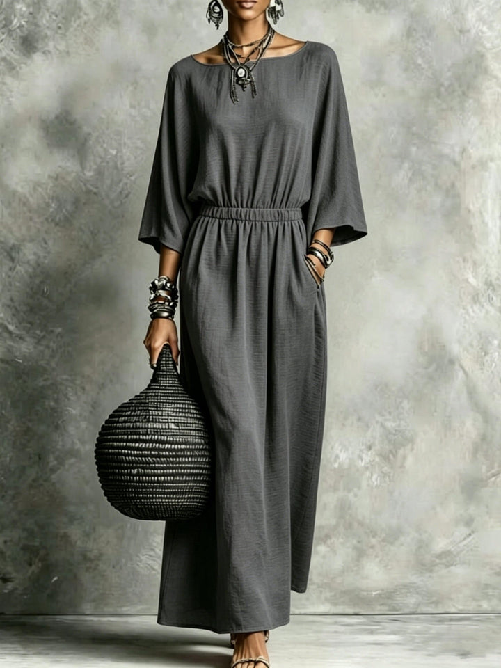 Matilda | Elastic Waist Maxi Dress with Pockets