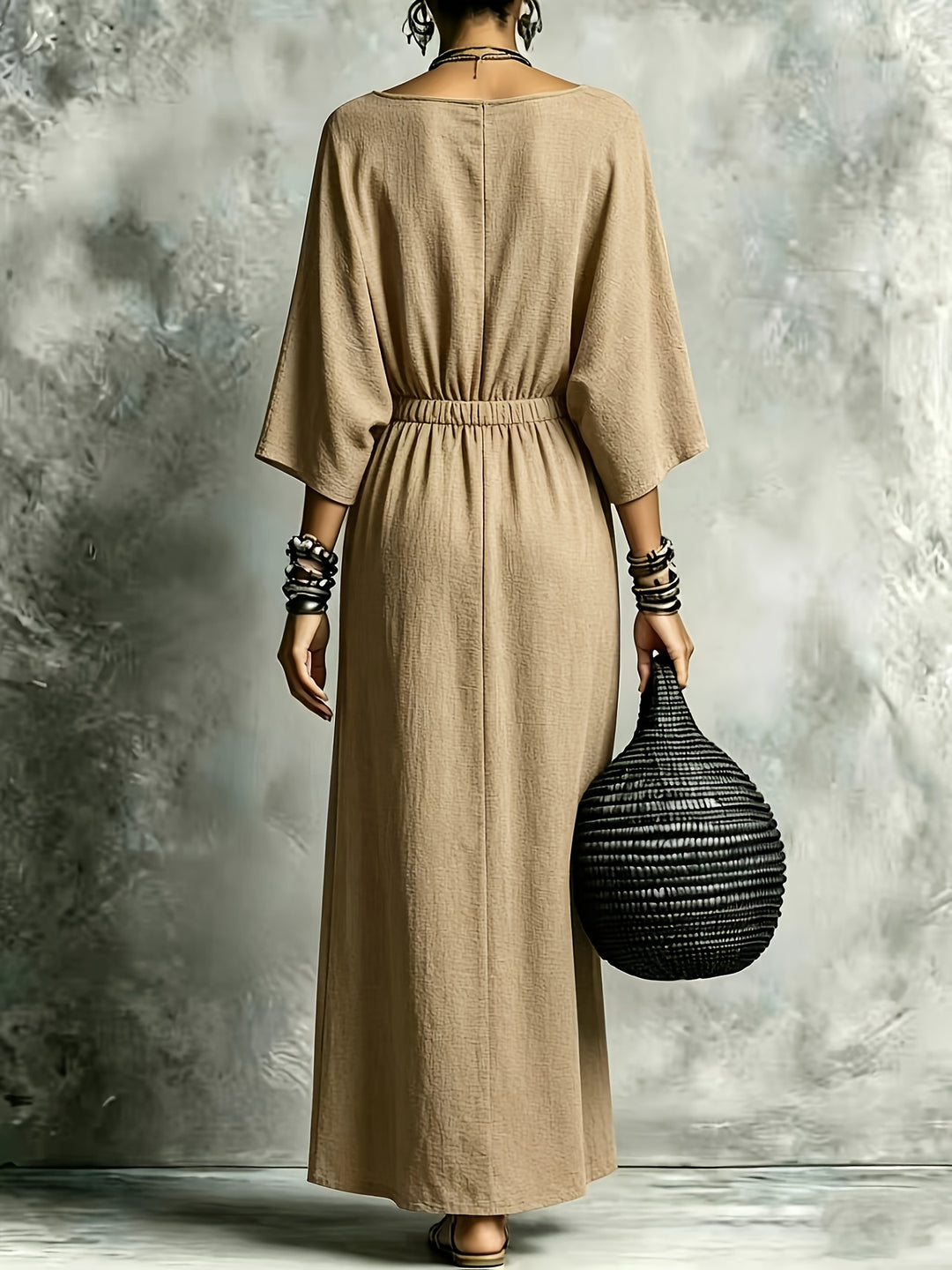 Matilda | Elastic Waist Maxi Dress with Pockets