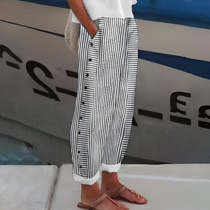 Sandrine | Striped Cotton Trousers