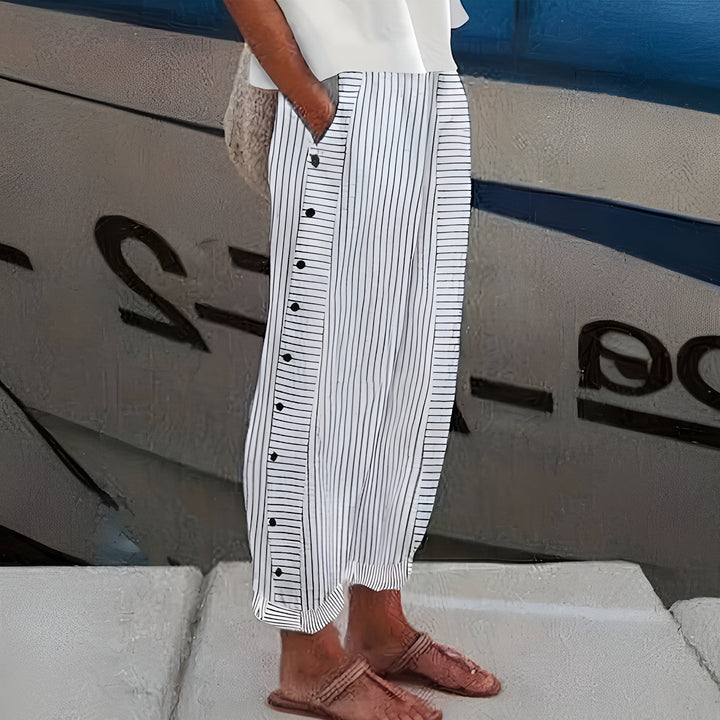 Sandrine | Striped Cotton Trousers