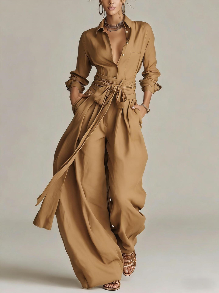 Betty | Tie-Waist Wide-Leg Two-Piece Set
