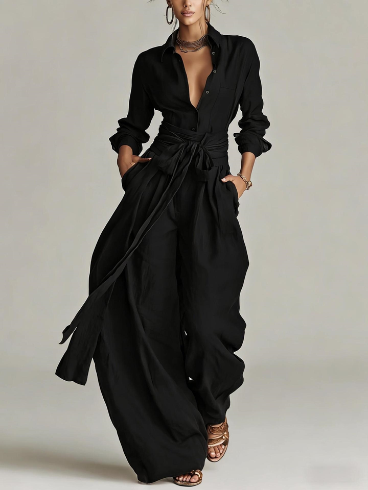 Betty | Tie-Waist Wide-Leg Two-Piece Set