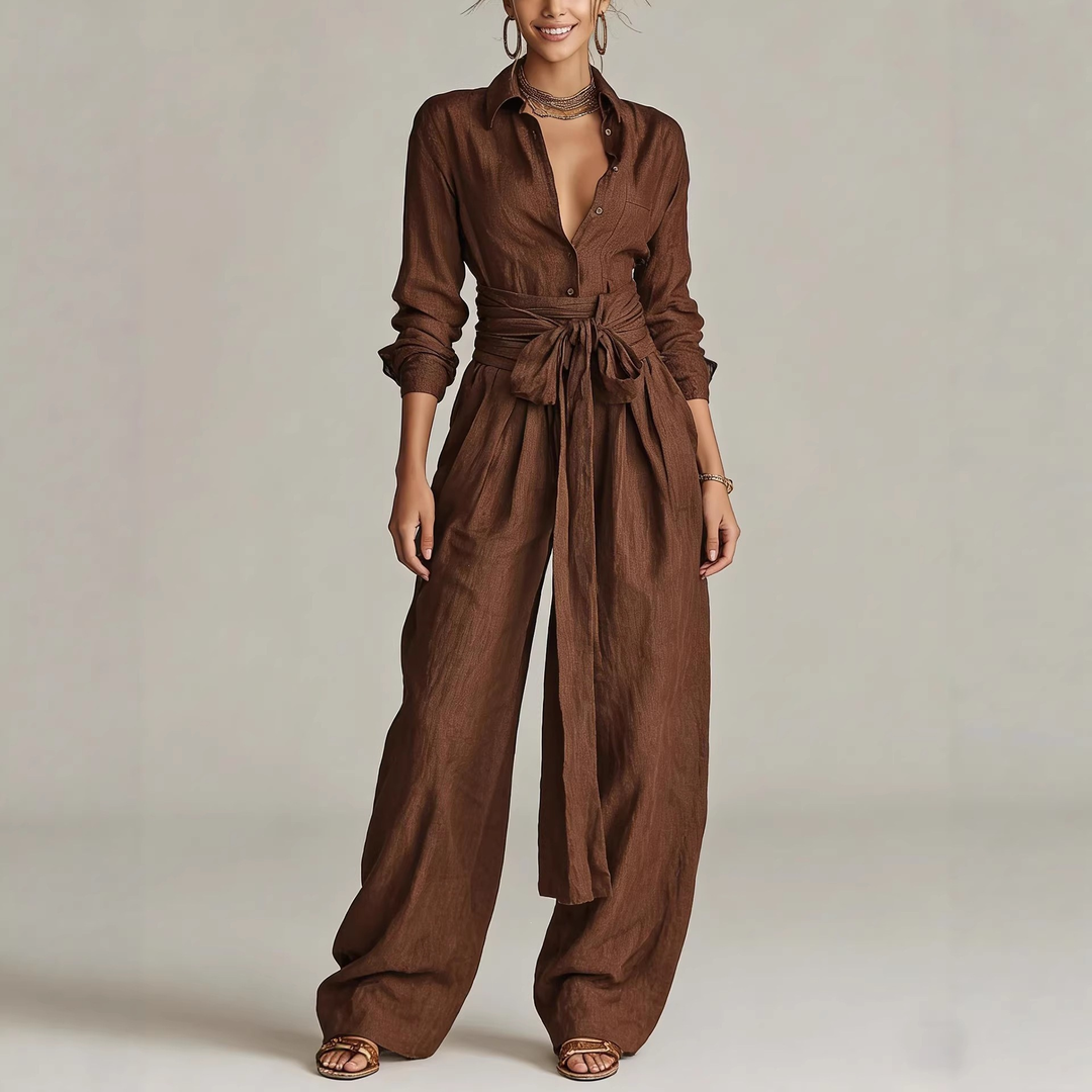 Betty | Tie-Waist Wide-Leg Two-Piece Set