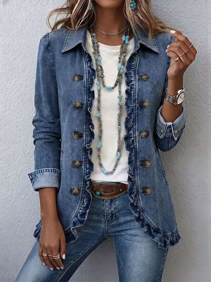 Ruffelle | Ruffled Denim Jacket