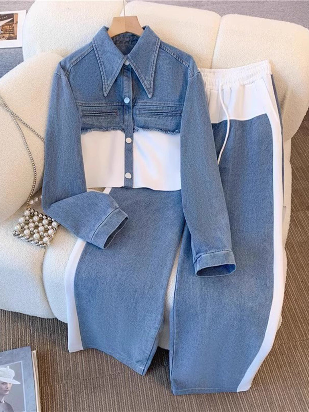 Harriet | Cropped Jacket and Wide-Leg Pants Set