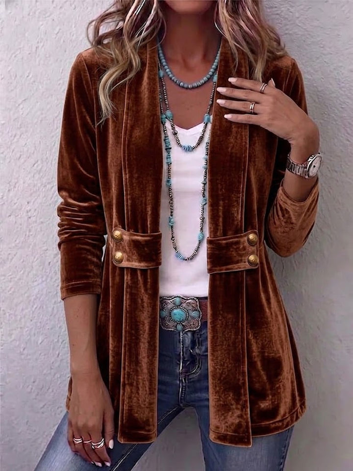 Harlow | Velvet Open-Front Jacket