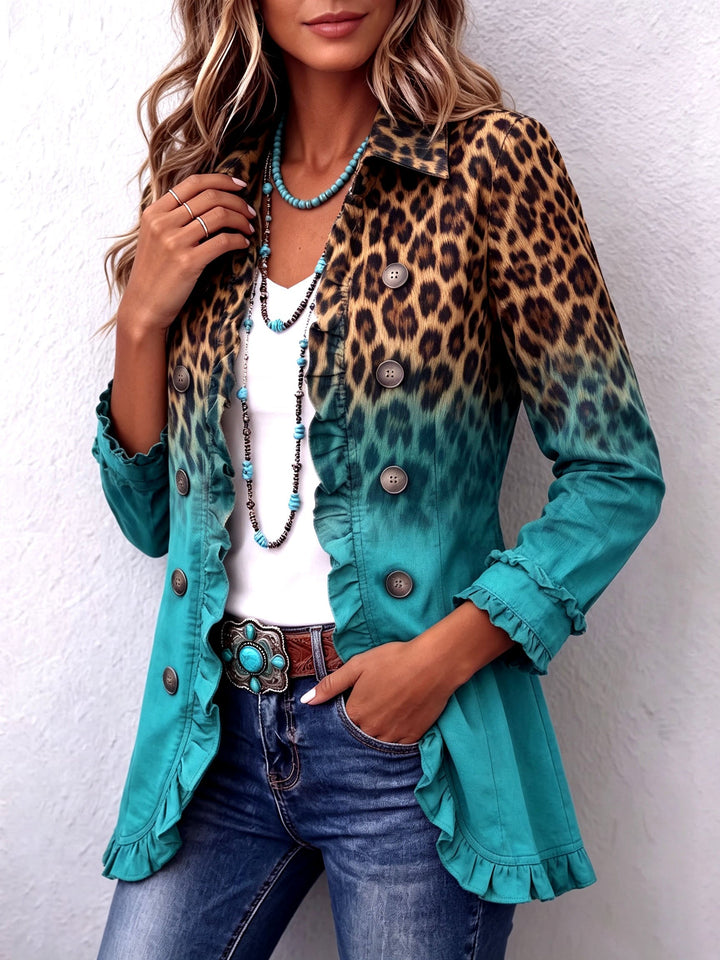 Elspeth | Leopard Ombre Ruffle Jacket