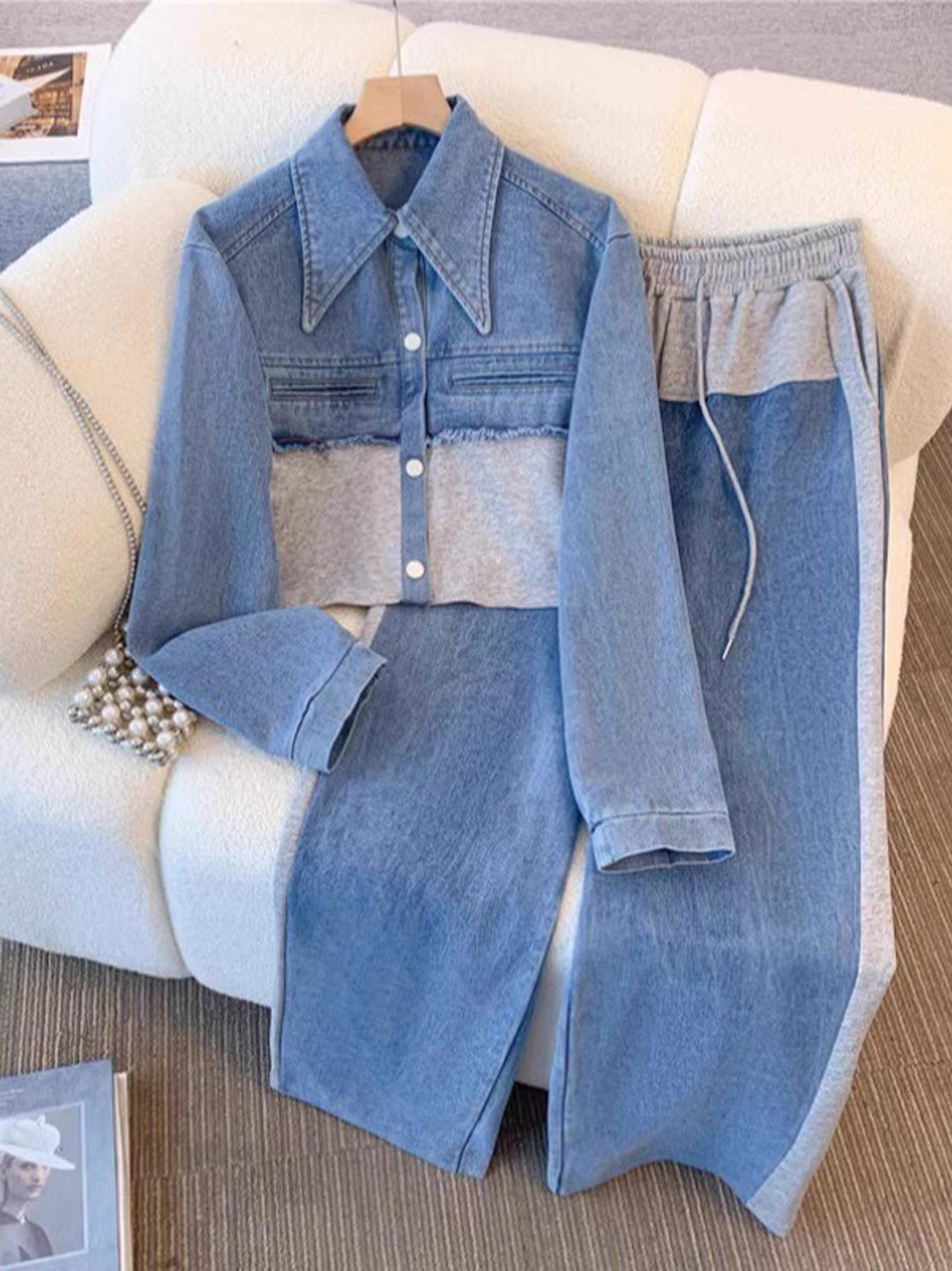 Harriet | Cropped Jacket and Wide-Leg Pants Set