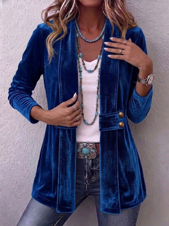 Harlow | Velvet Open-Front Jacket