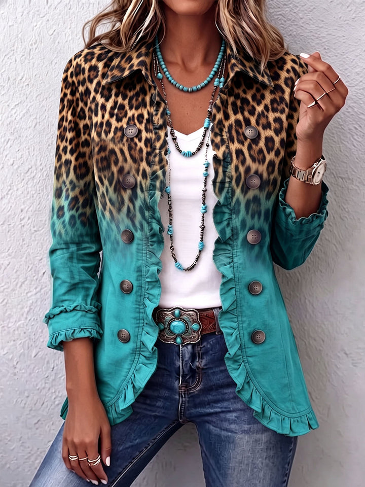 Elspeth | Leopard Ombre Ruffle Jacket