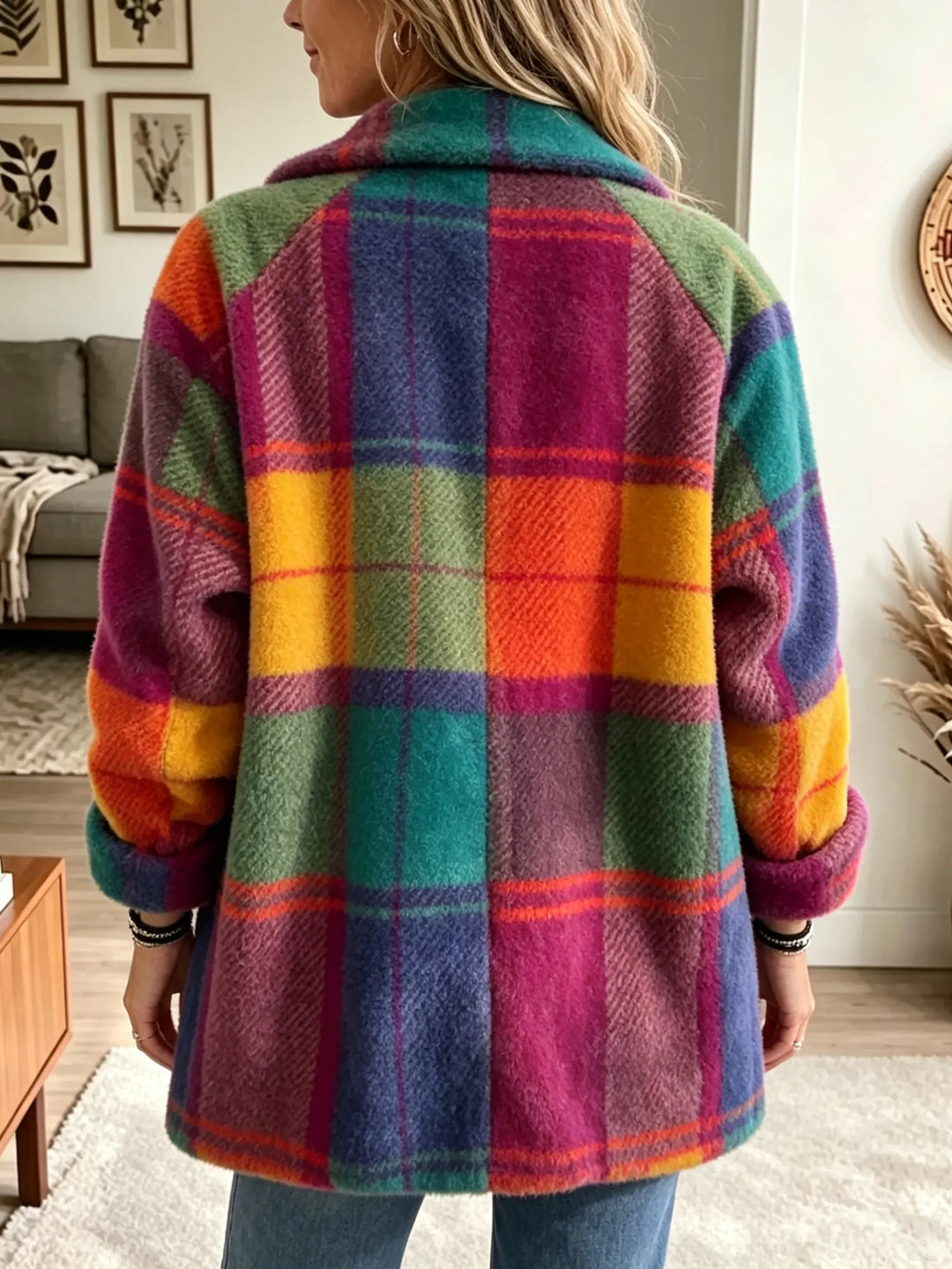 Jenneke | Checkered Fleece Jacket