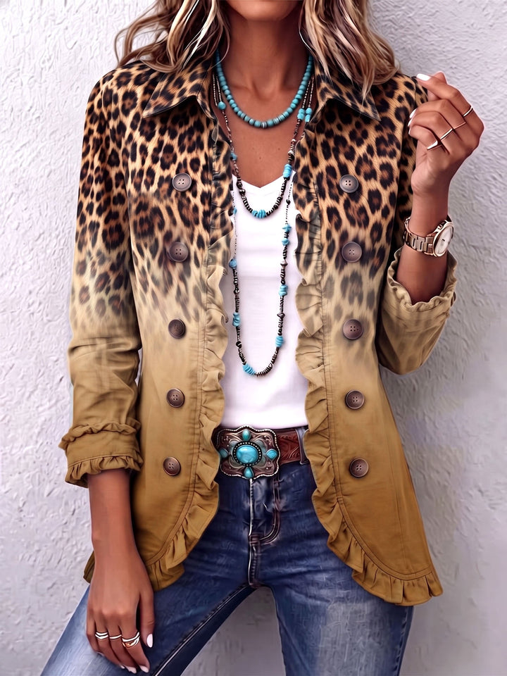 Elspeth | Leopard Ombre Ruffle Jacket