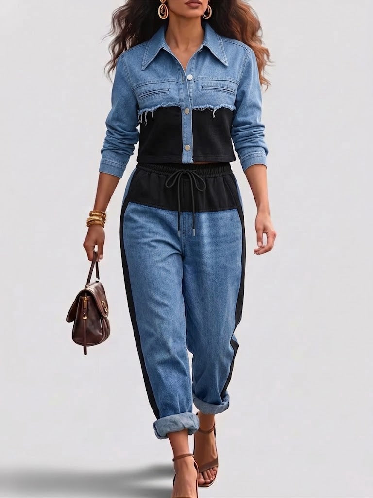 Harriet | Cropped Jacket and Wide-Leg Pants Set