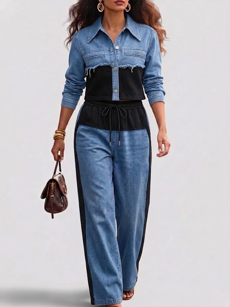 Harriet | Cropped Jacket and Wide-Leg Pants Set