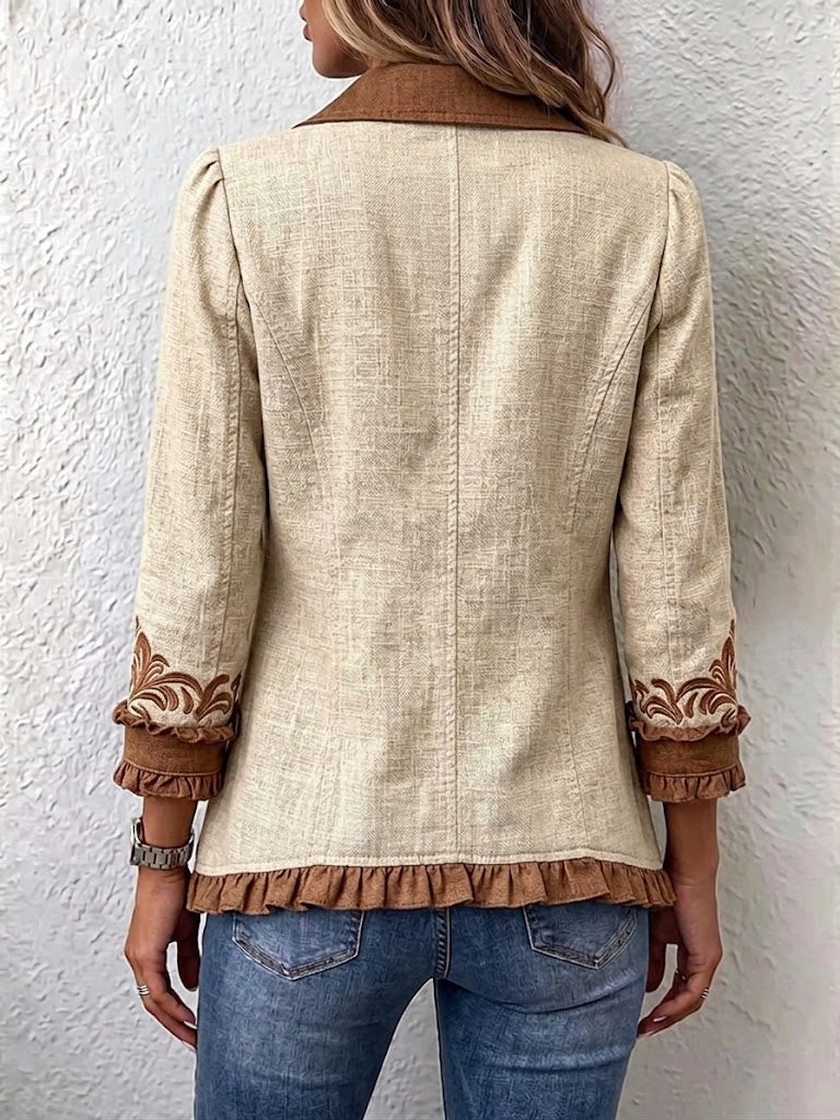 Dawn | Vintage Bohemian Floral Ruffled Jacket