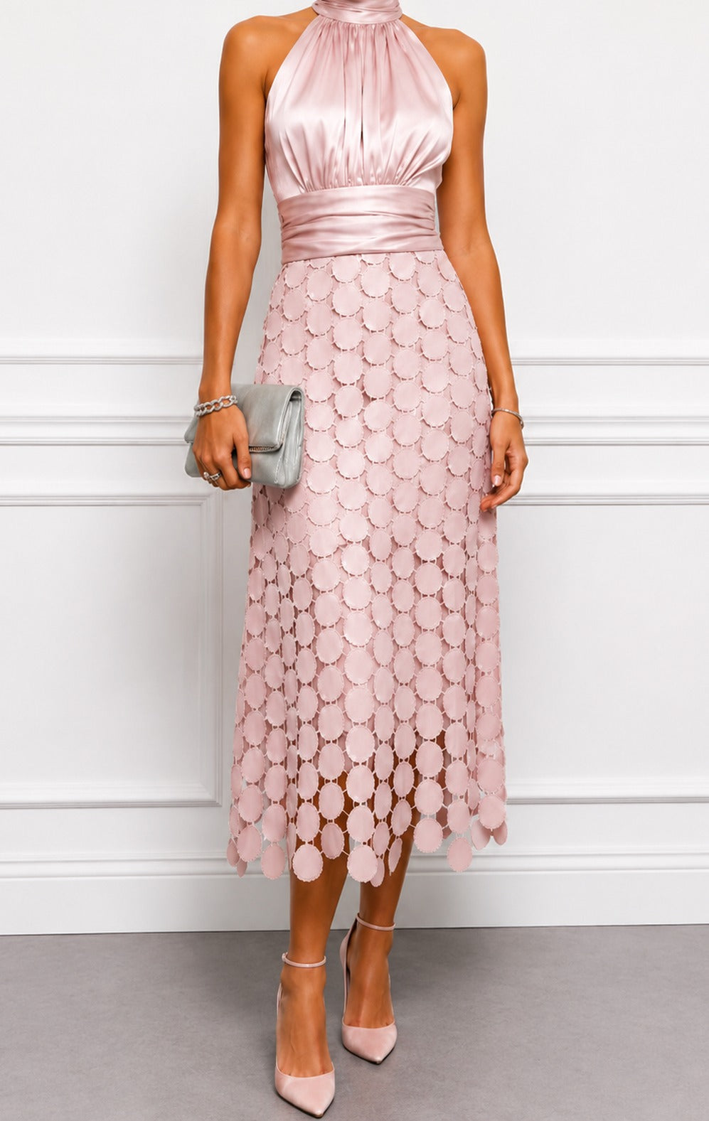 Vanesa Midi Dress in Pink