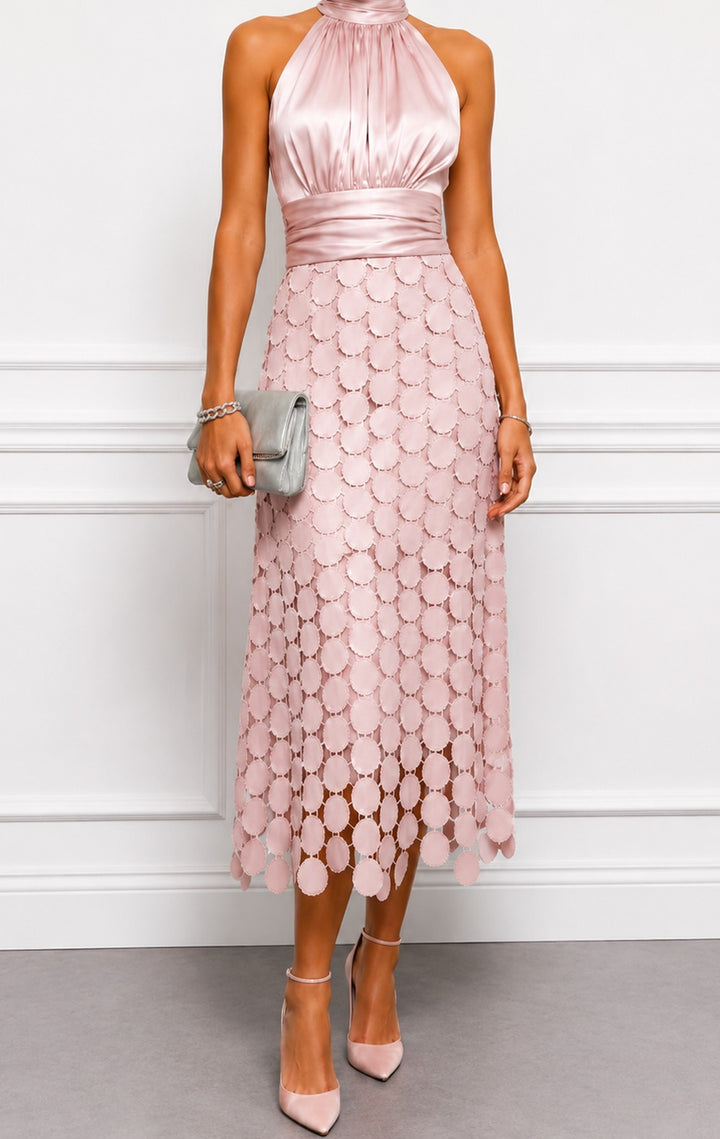 Vanesa Midi Dress in Pink